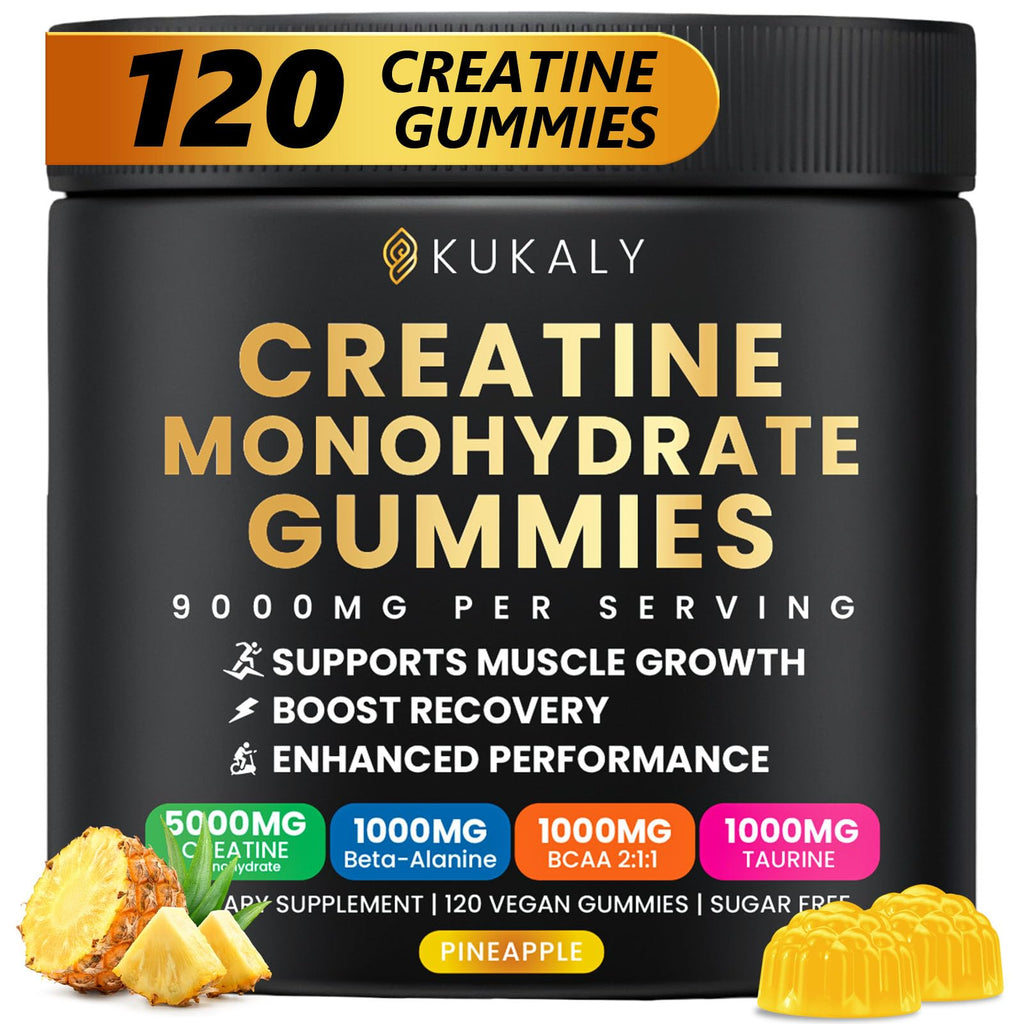 ZyterX Creatine Monohydrate Gummies for Men & Women, 9000MG Creatine Gummies Sugar Free with L-Taurine, BCAA 2:1, B12 B6 for Boost Strength, Focus & Endurance, - FENGGESTORE20