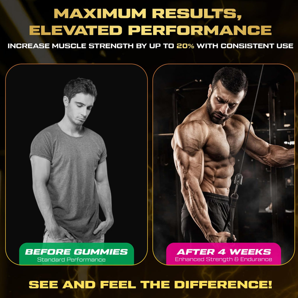 ZyterX Creatine Monohydrate Gummies for Men & Women, 9000MG Creatine Gummies Sugar Free with L-Taurine, BCAA 2:1, B12 B6 for Boost Strength, Focus & Endurance, - FENGGESTORE20