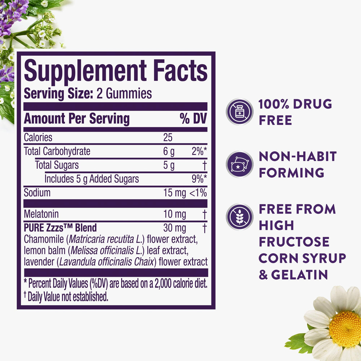 ZzzQuil Pure Zzzs Advanced Melatonin Gummies, Melatonin 10mg, Sleep Aid, with Chamomile & Lavender, Melatonin Sleep Gummies, Sleep Aids for Adults - FENGGESTORE20