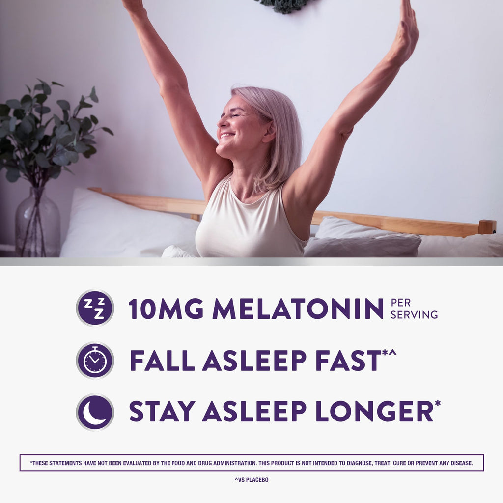 ZzzQuil Pure Zzzs Advanced Melatonin Gummies, Melatonin 10mg, Sleep Aid, with Chamomile & Lavender, Melatonin Sleep Gummies, Sleep Aids for Adults - FENGGESTORE20