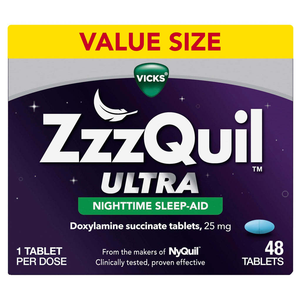 ZzzQuil ULTRA, Sleep Aid, Doxylamine Succinate 25mg, Sleep Aids for Adults, Nighttime Sleep Aid, 48 Tablets - FENGGESTORE20