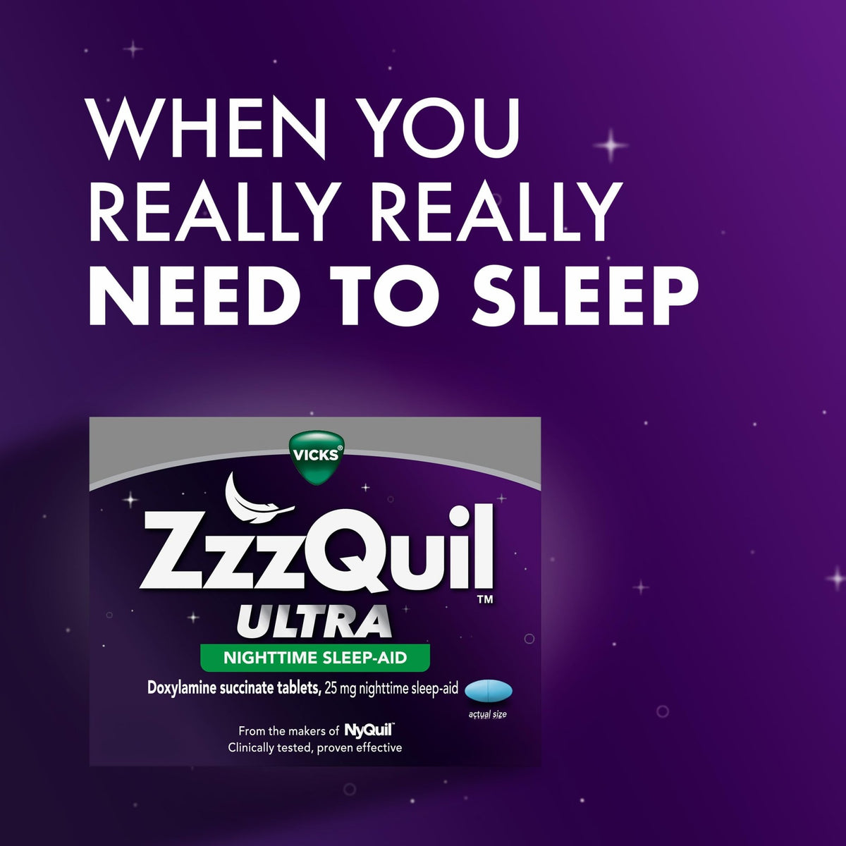 ZzzQuil ULTRA, Sleep Aid, Doxylamine Succinate 25mg, Sleep Aids for Adults, Nighttime Sleep Aid, 48 Tablets - FENGGESTORE20