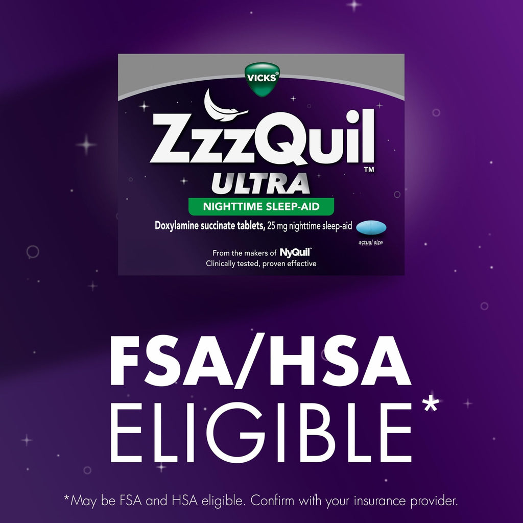 ZzzQuil ULTRA, Sleep Aid, Doxylamine Succinate 25mg, Sleep Aids for Adults, Nighttime Sleep Aid, 48 Tablets - FENGGESTORE20